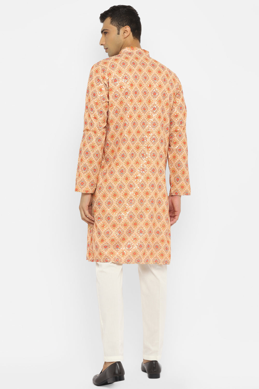 Formal Printed Kurta With Sequin Embroidery