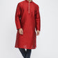 Mens Raw Silk Kurta With Loop Buttons