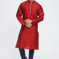 Mens Raw Silk Kurta With Loop Buttons