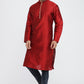 Mens Raw Silk Kurta With Loop Buttons