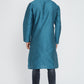 Mens Raw Silk Kurta With Loop Buttons