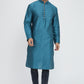 Mens Raw Silk Kurta With Loop Buttons