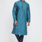 Mens Raw Silk Kurta With Loop Buttons