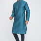 Mens Raw Silk Kurta With Loop Buttons