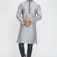 Mens Raw Silk Kurta With Loop Buttons