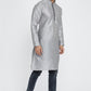 Mens Raw Silk Kurta With Loop Buttons