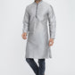 Mens Raw Silk Kurta With Loop Buttons