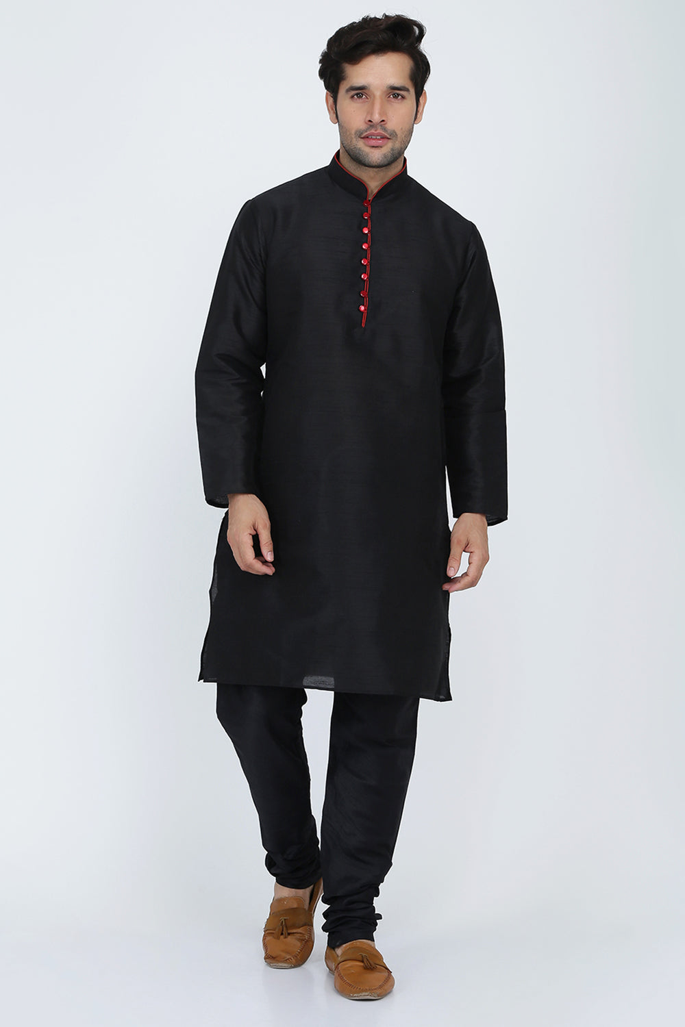 Mens Raw Silk Kurta Pyjama Set