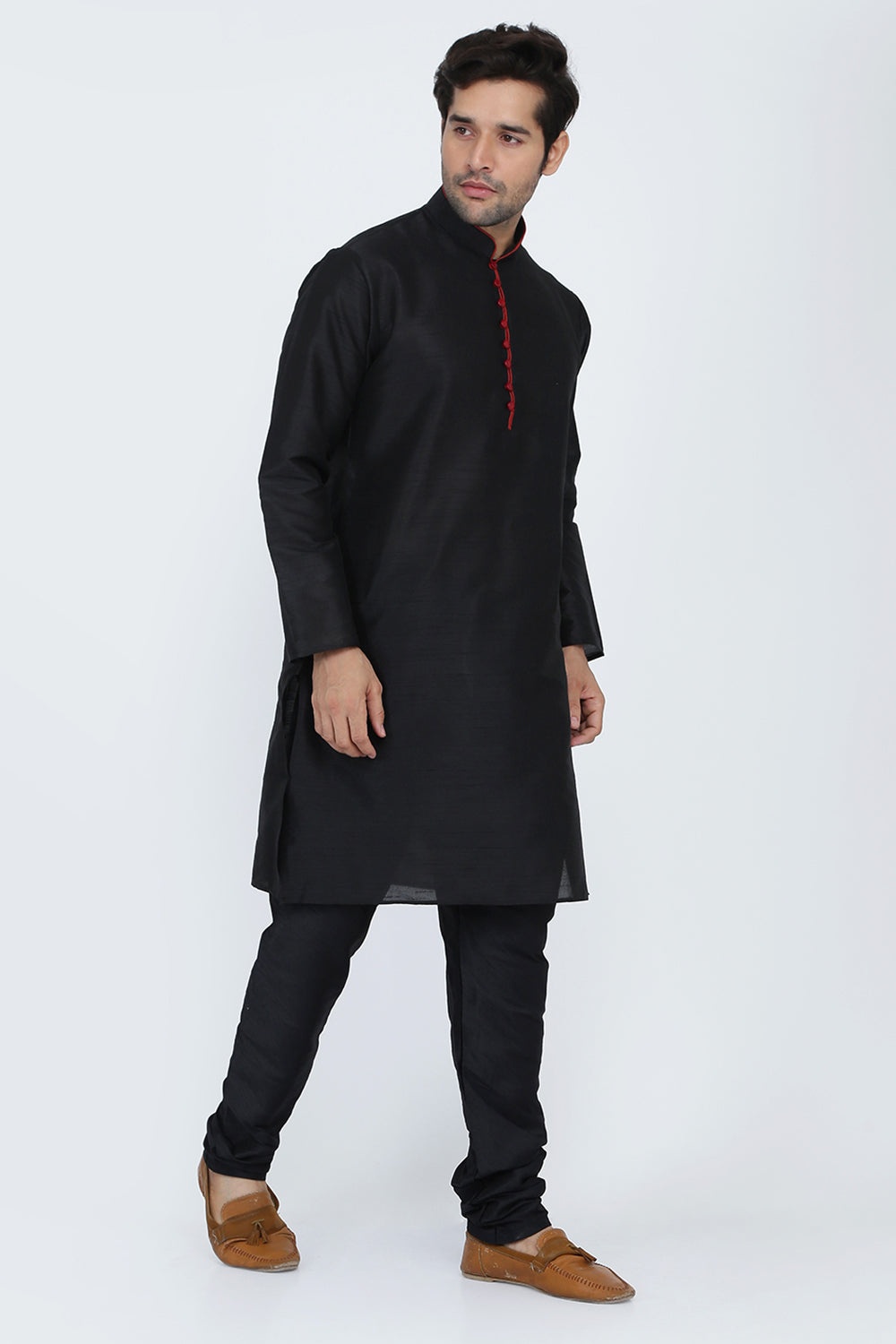 Mens Raw Silk Kurta Pyjama Set