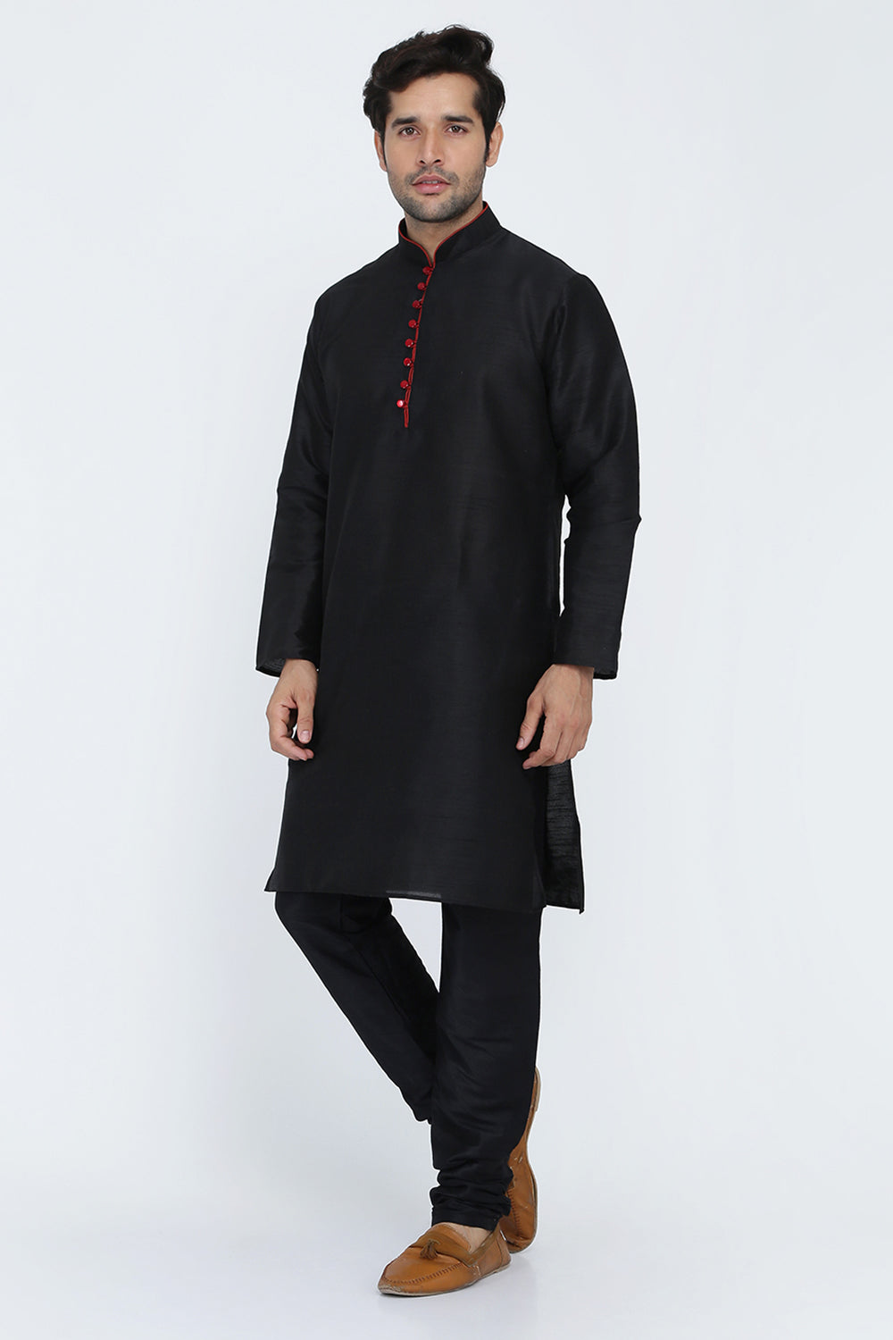 Mens Raw Silk Kurta Pyjama Set