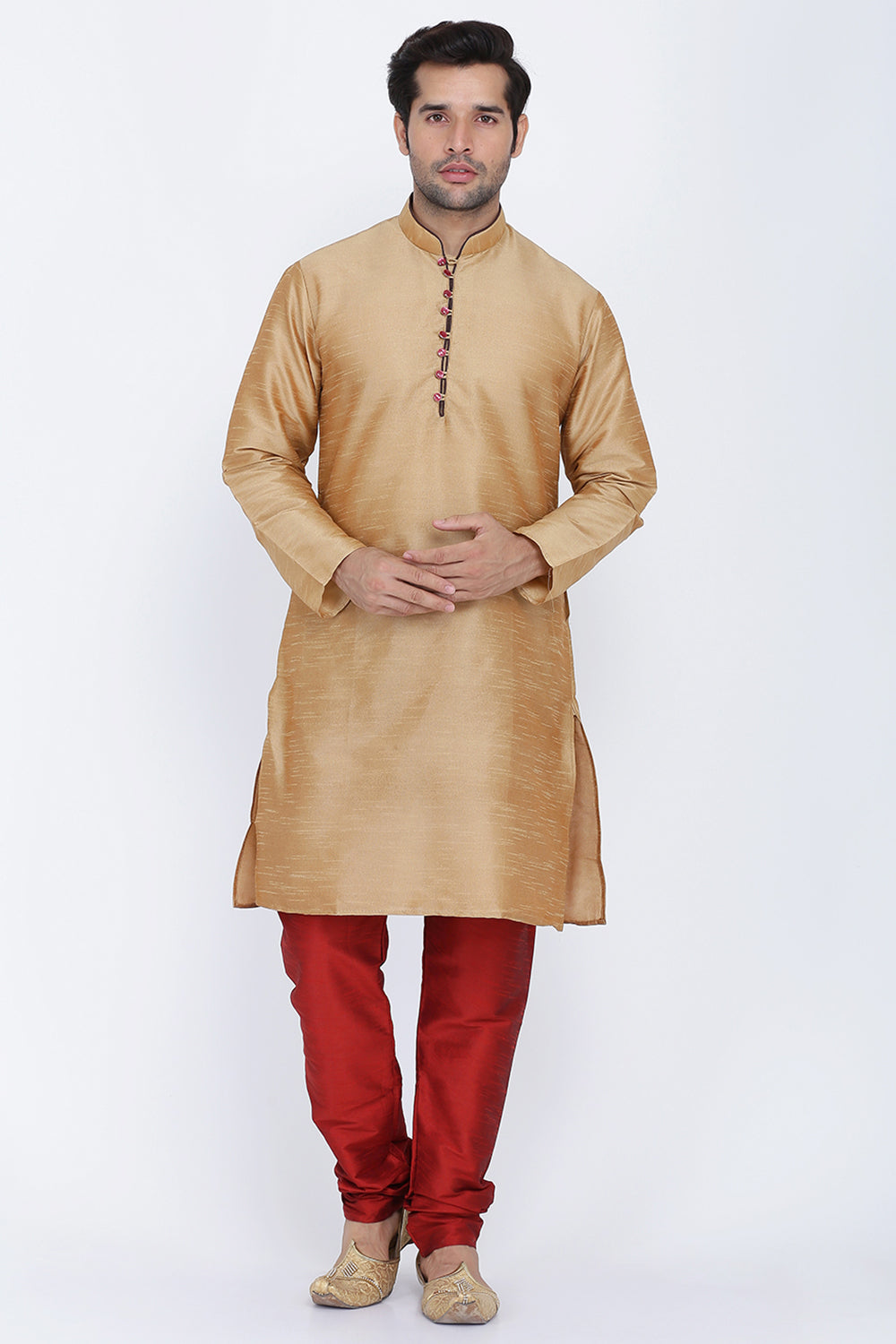 Mens Raw Silk Kurta Pyjama Set