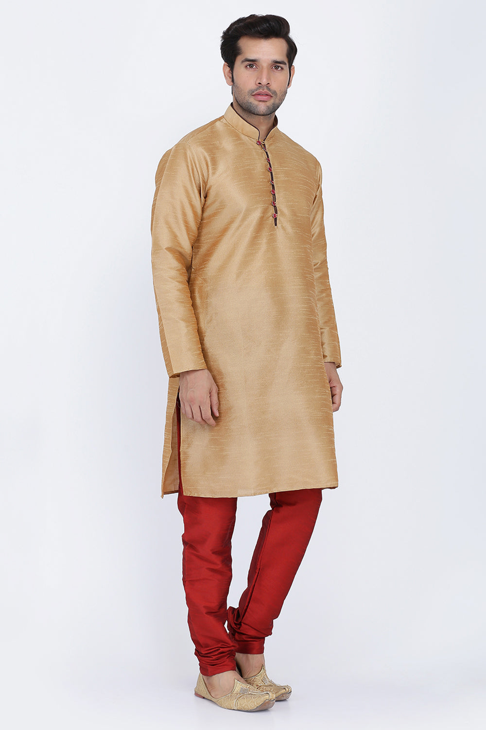 Mens Raw Silk Kurta Pyjama Set