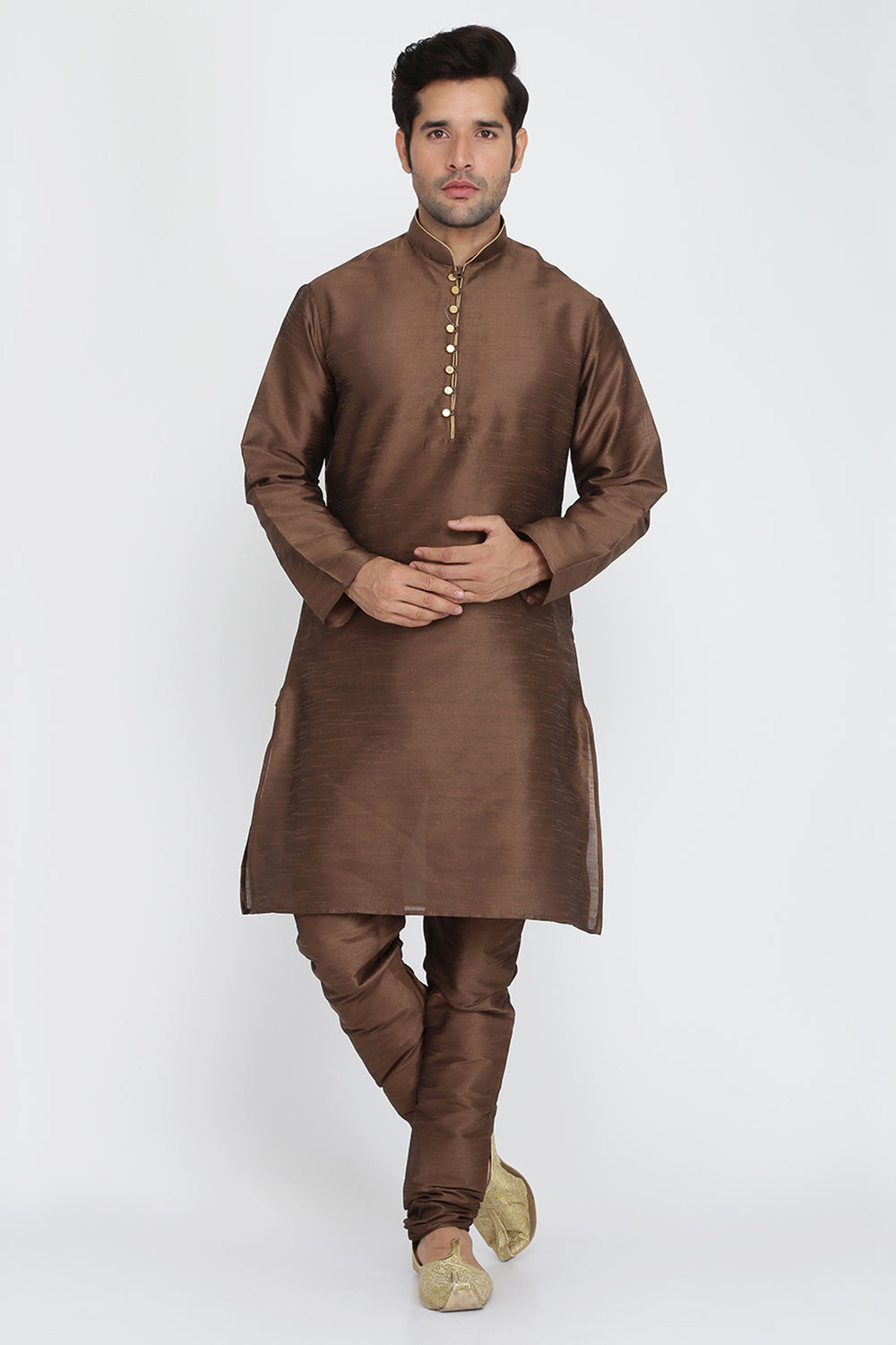 Mens Raw Silk Kurta Pyjama Set