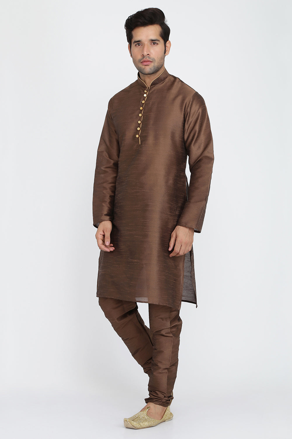 Mens Raw Silk Kurta Pyjama Set