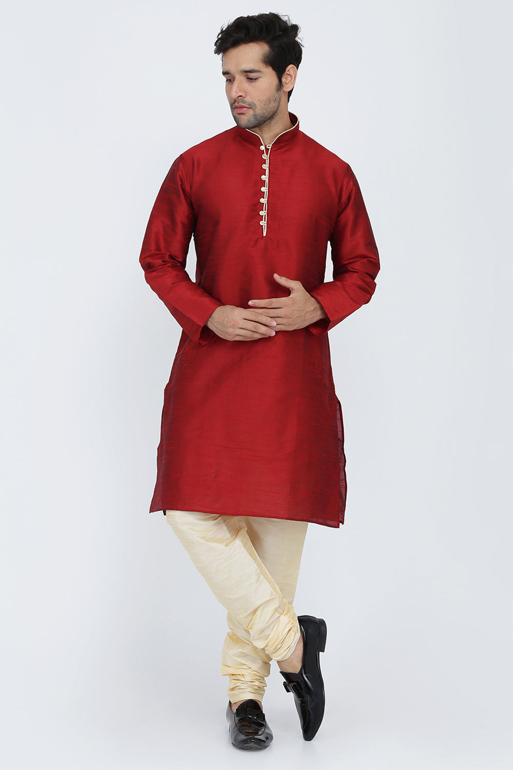 Mens Raw Silk Kurta Pyjama Set