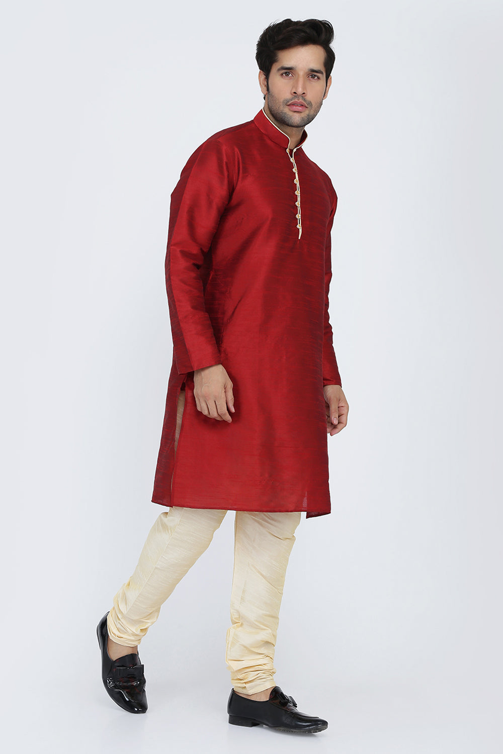 Mens Raw Silk Kurta Pyjama Set