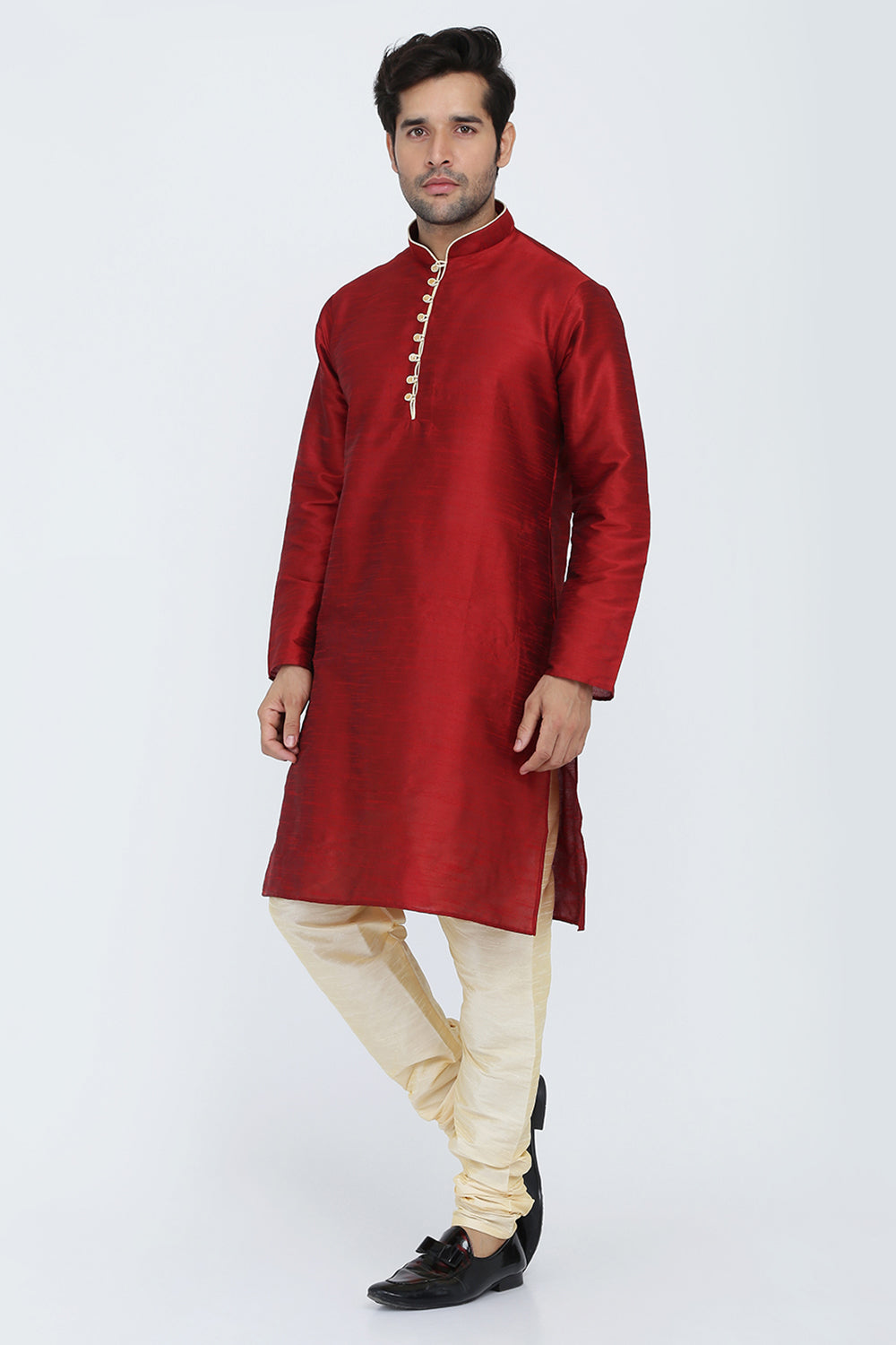 Mens Raw Silk Kurta Pyjama Set