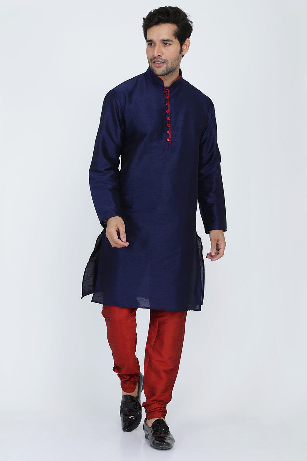 Mens Raw Silk Kurta Pyjama Set