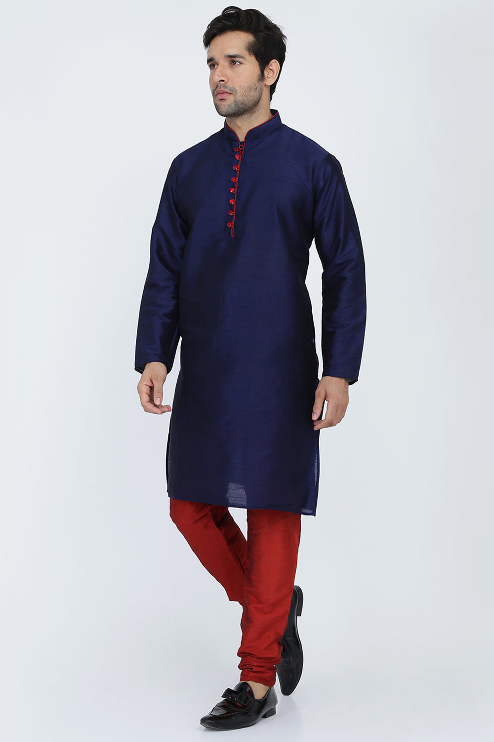 Mens Raw Silk Kurta Pyjama Set