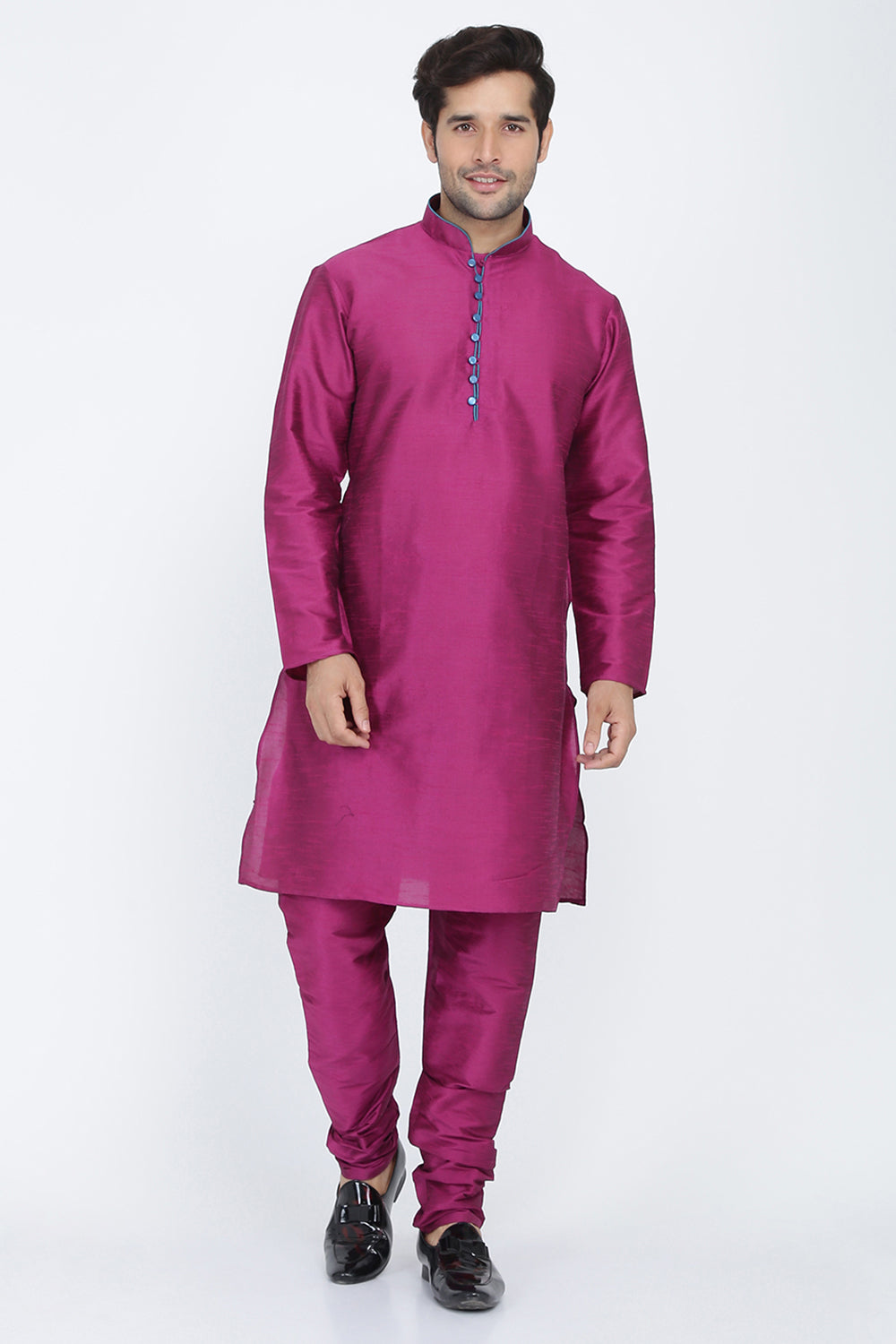 Mens Raw Silk Kurta Pyjama Set