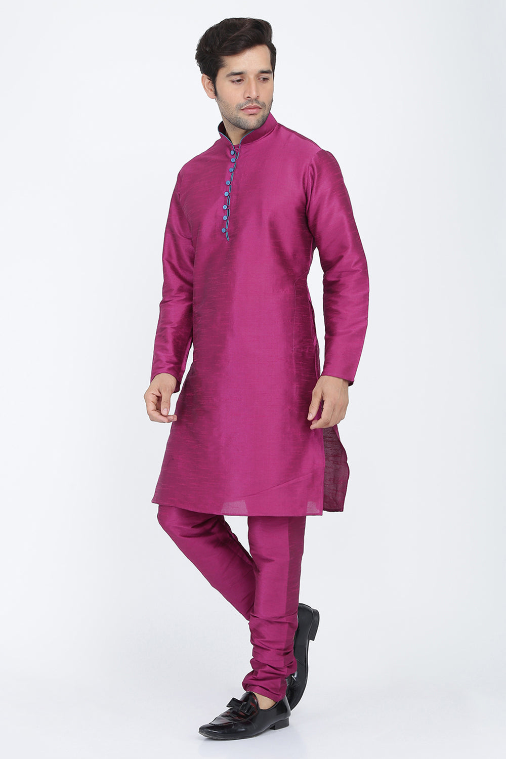 Mens Raw Silk Kurta Pyjama Set