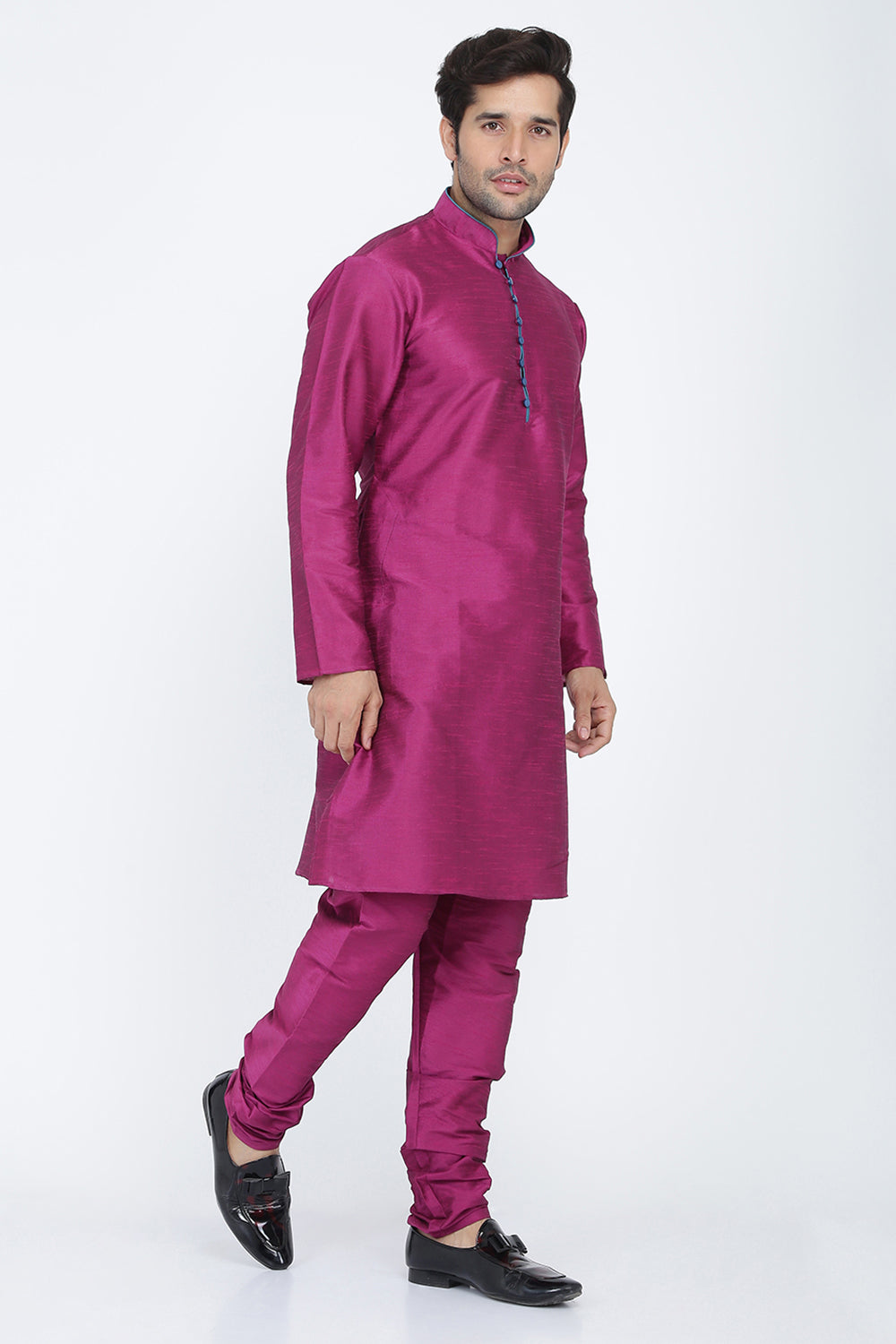 Mens Raw Silk Kurta Pyjama Set