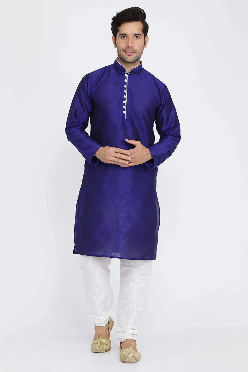 Mens Raw Silk Kurta Pyjama Set