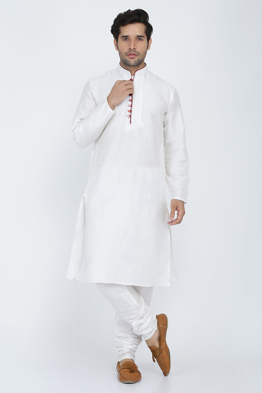 Mens Raw Silk Kurta Pyjama Set