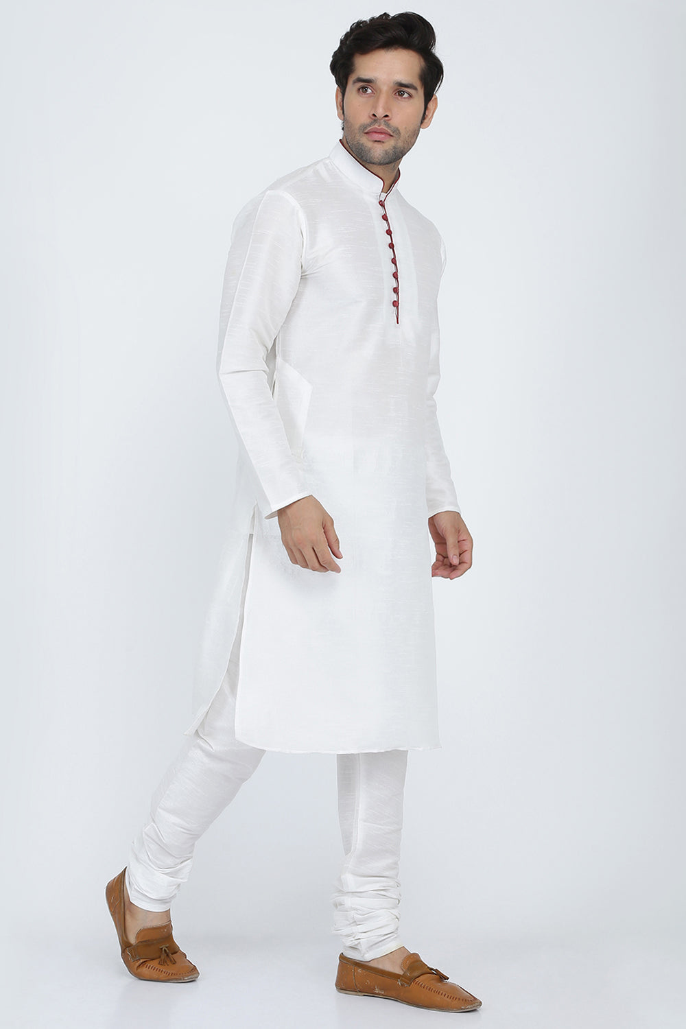 Mens Raw Silk Kurta Pyjama Set