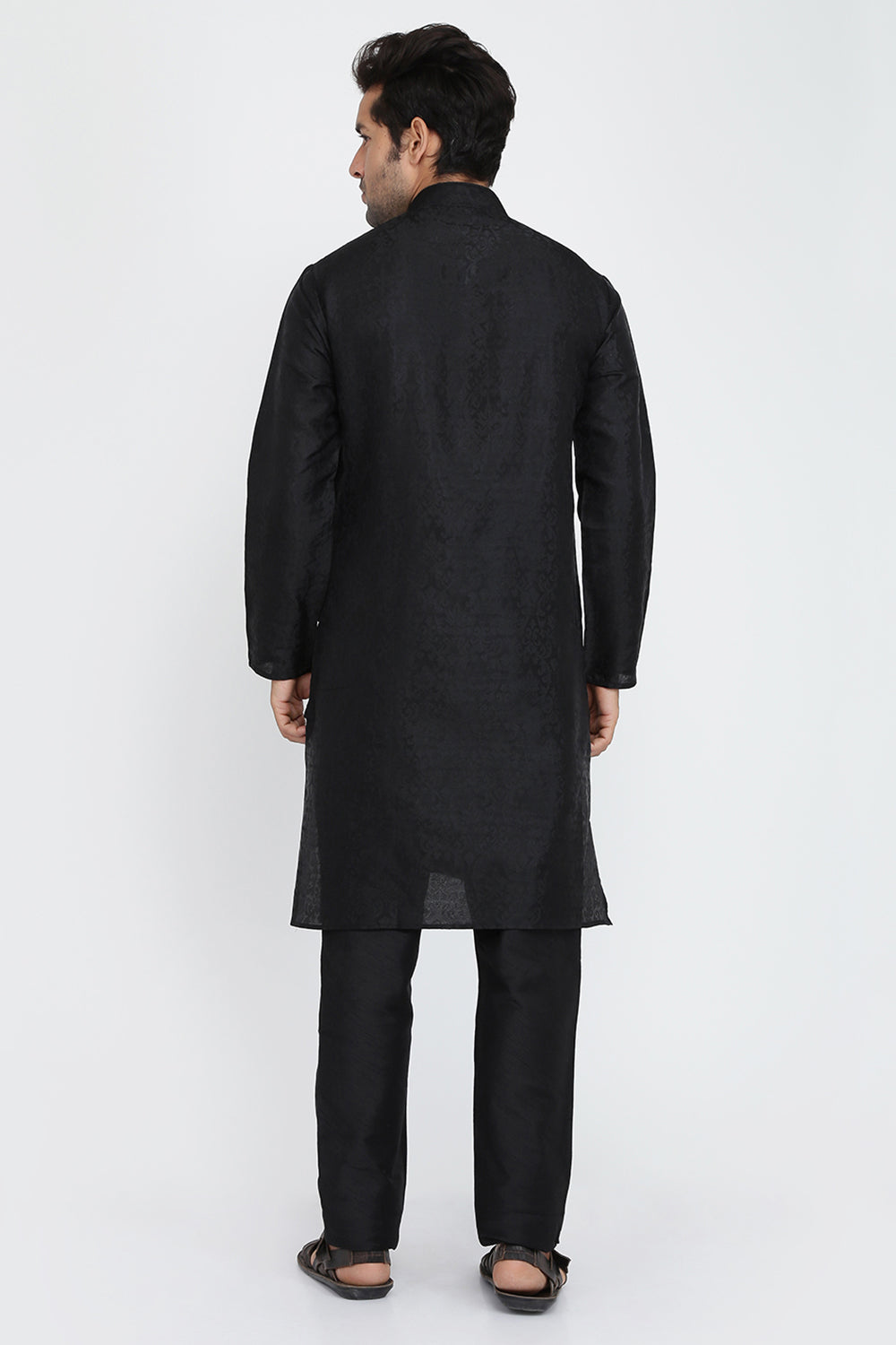 Mens Jacquard Silk Kurta Pyjama Set