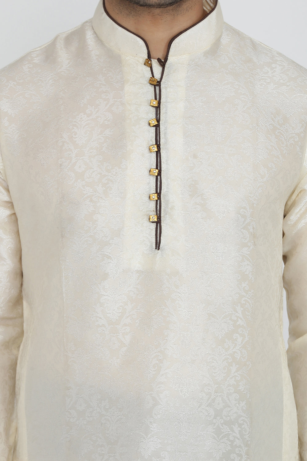 Mens Jacquard Silk Kurta Pyjama Set