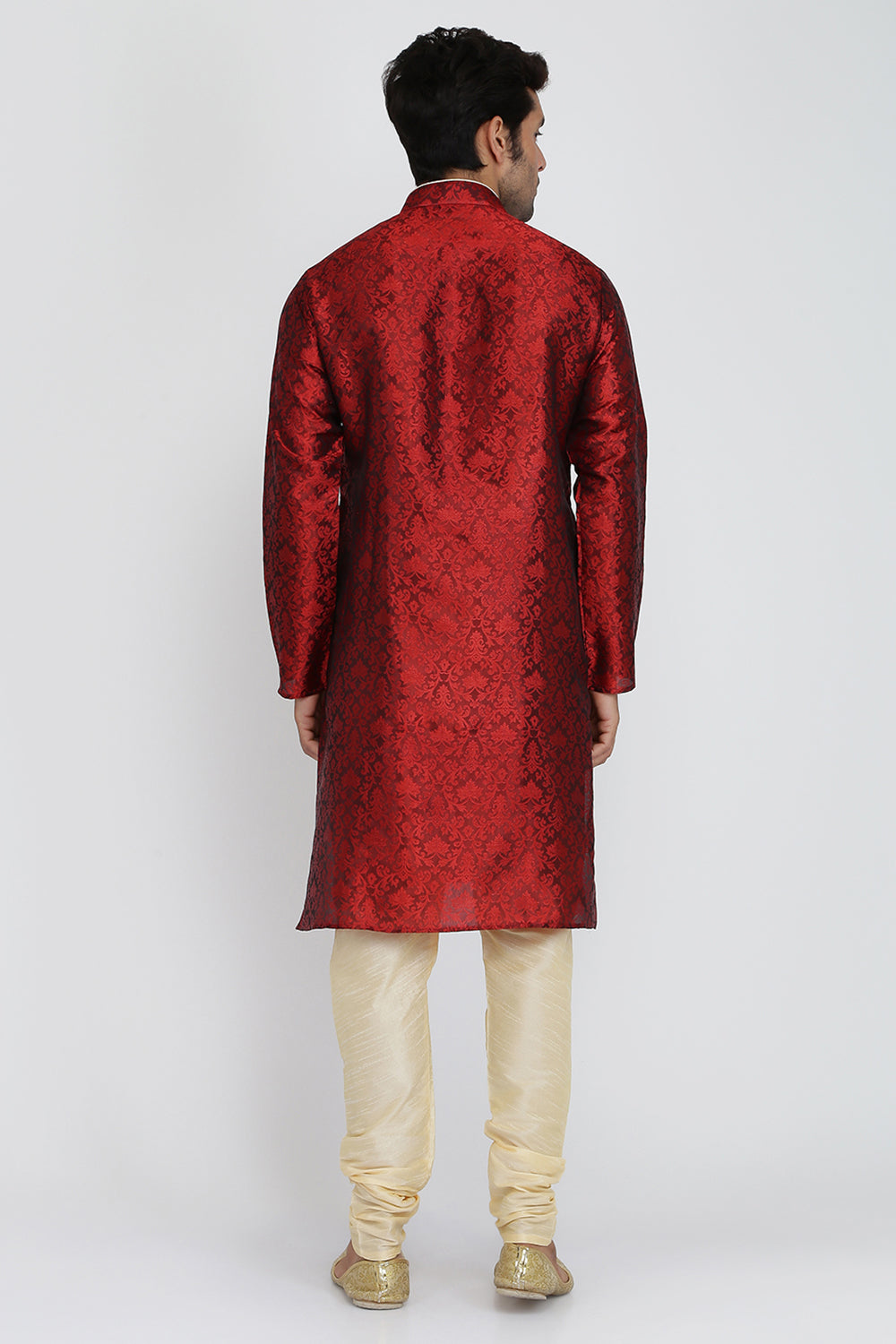 Mens Jacquard Silk Kurta Pyjama Set