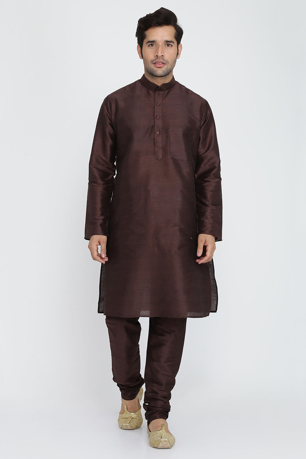 Mens Raw Silk Kurta Pyjama Set