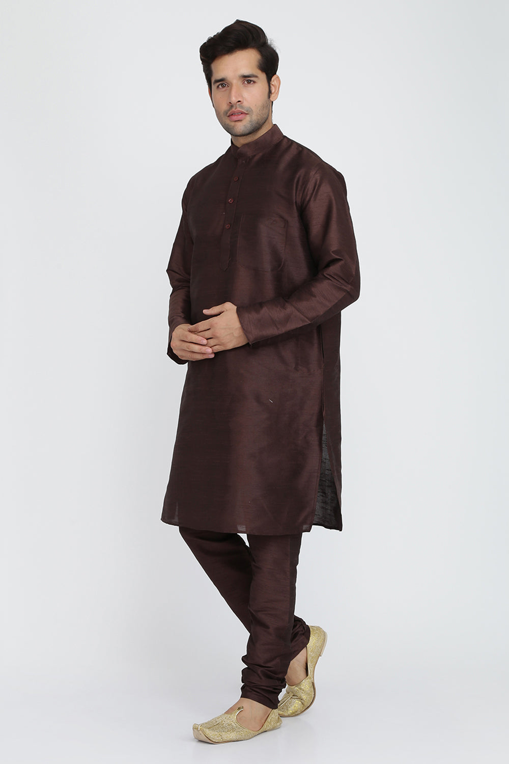 Mens Raw Silk Kurta Pyjama Set