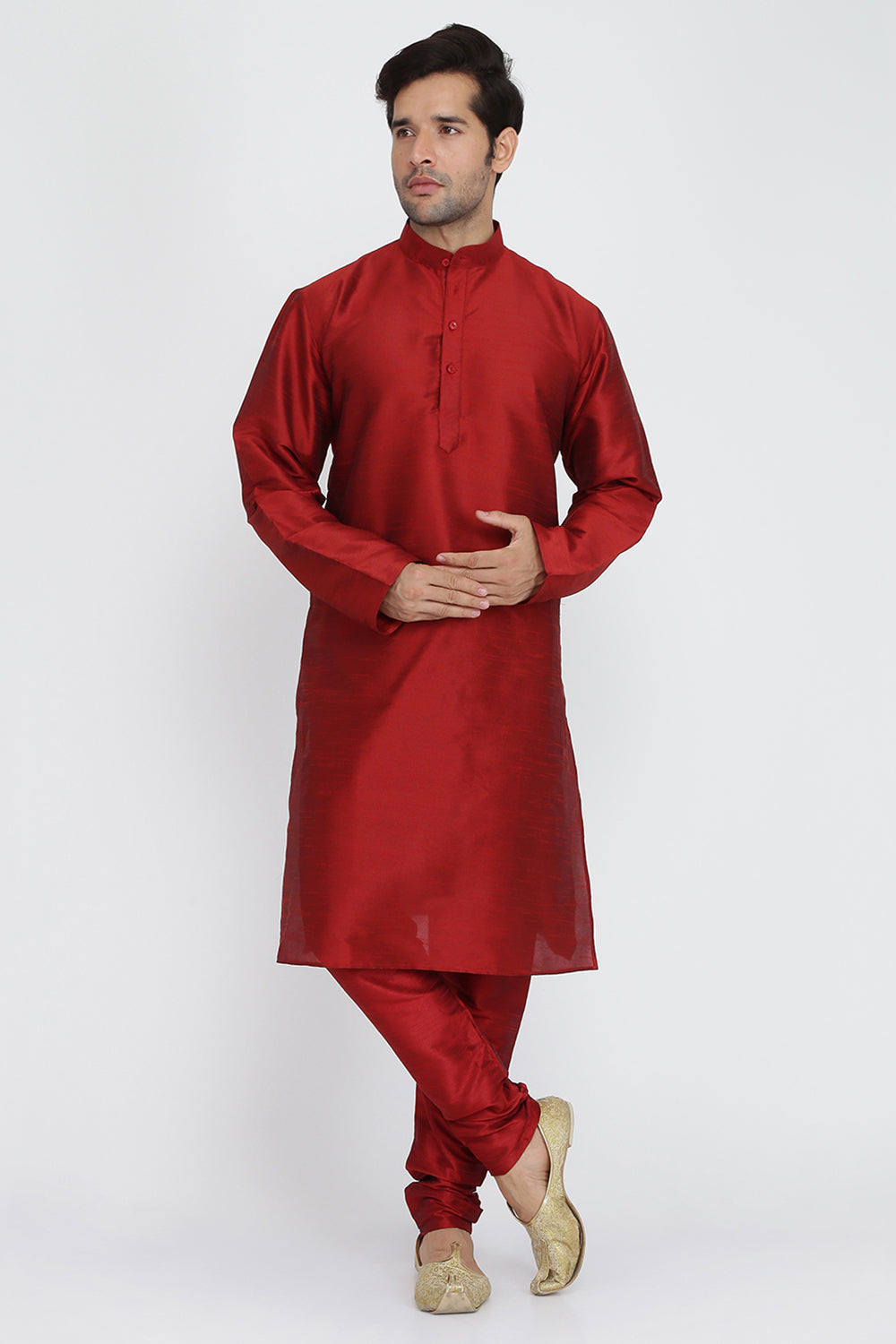 Mens Raw Silk Kurta Pyjama Set