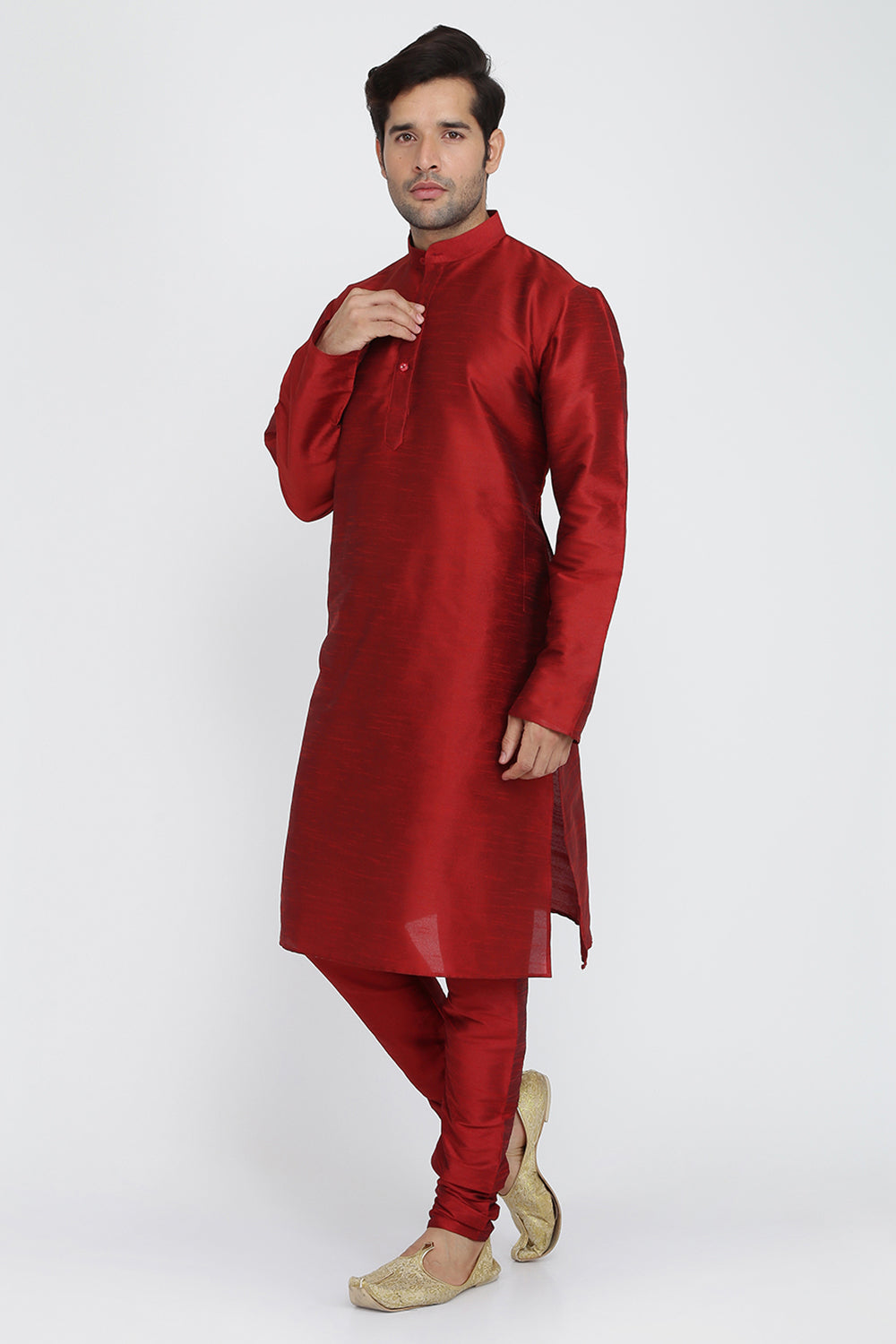 Mens Raw Silk Kurta Pyjama Set