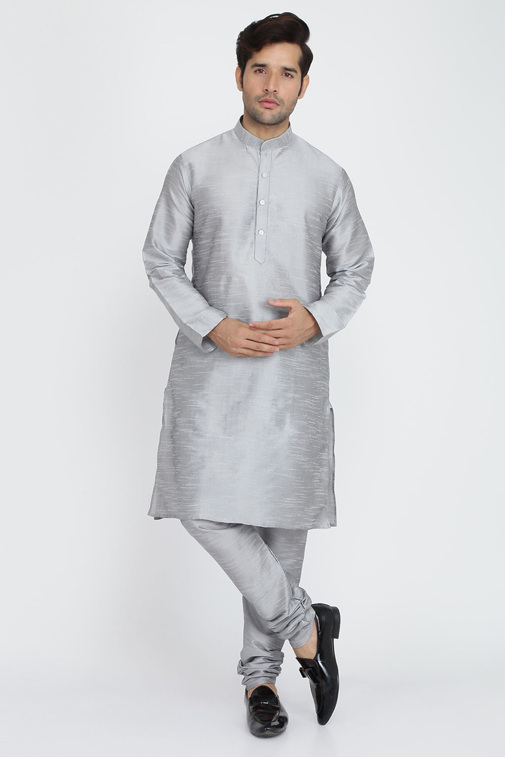 Mens Raw Silk Kurta Pyjama Set