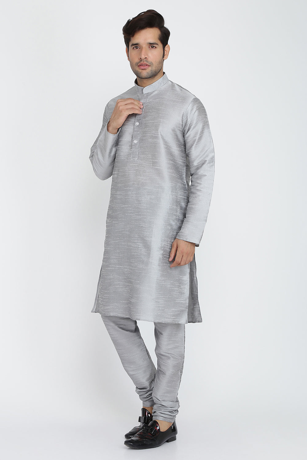 Mens Raw Silk Kurta Pyjama Set