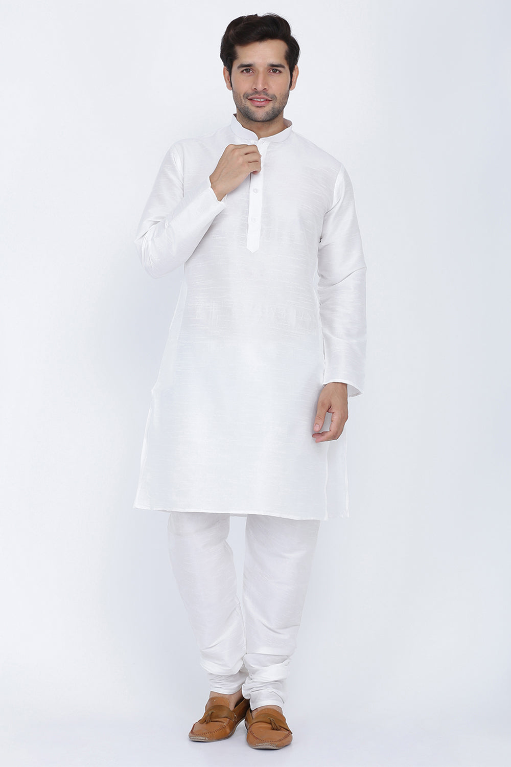 Mens Raw Silk Kurta Pyjama Set