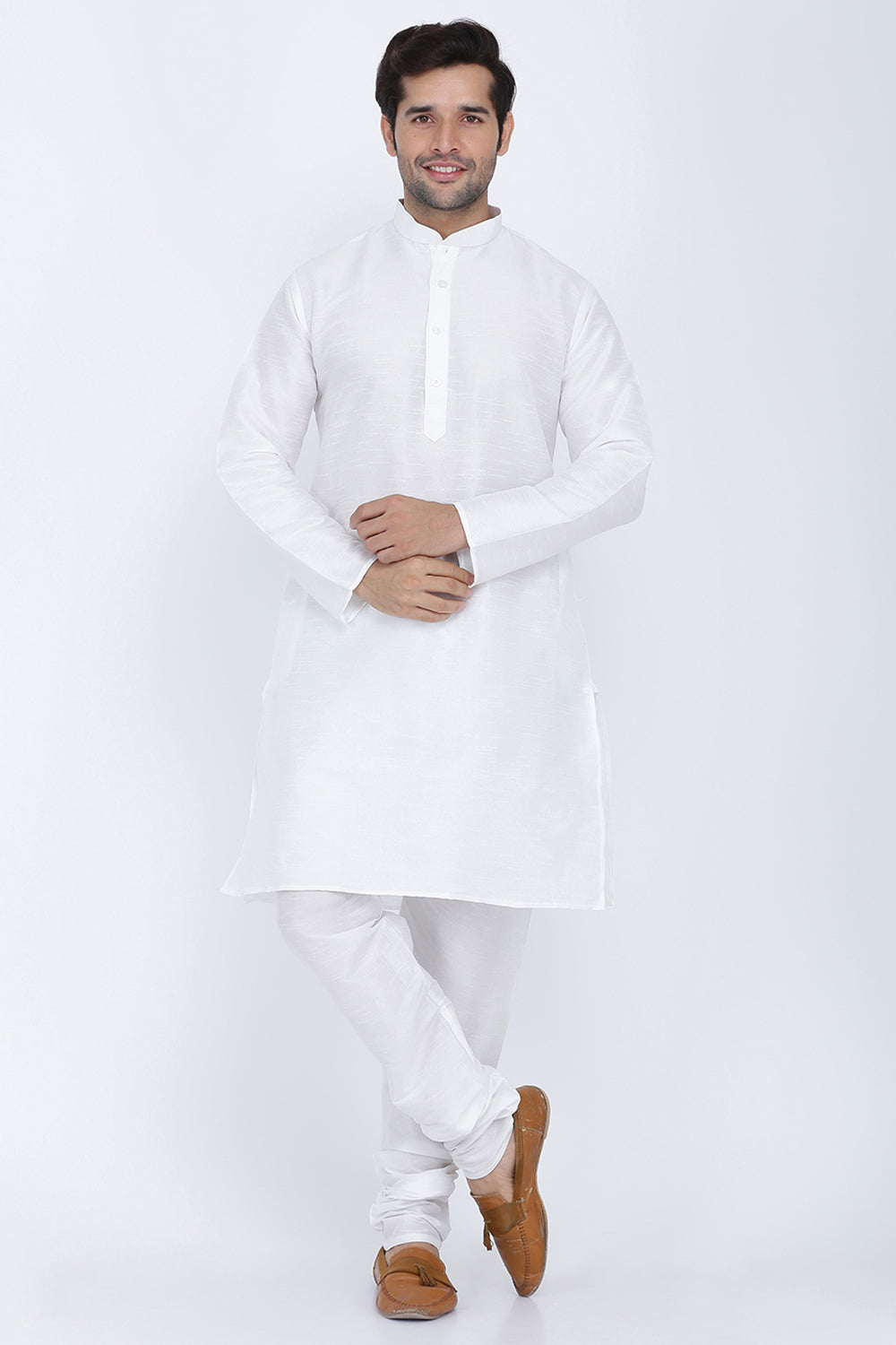 Mens Raw Silk Kurta Pyjama Set