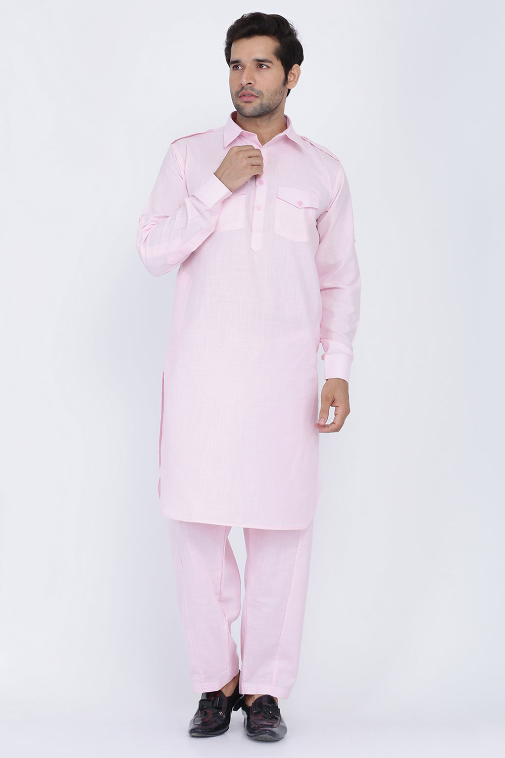 Mens Cotton Pathani Suit Set