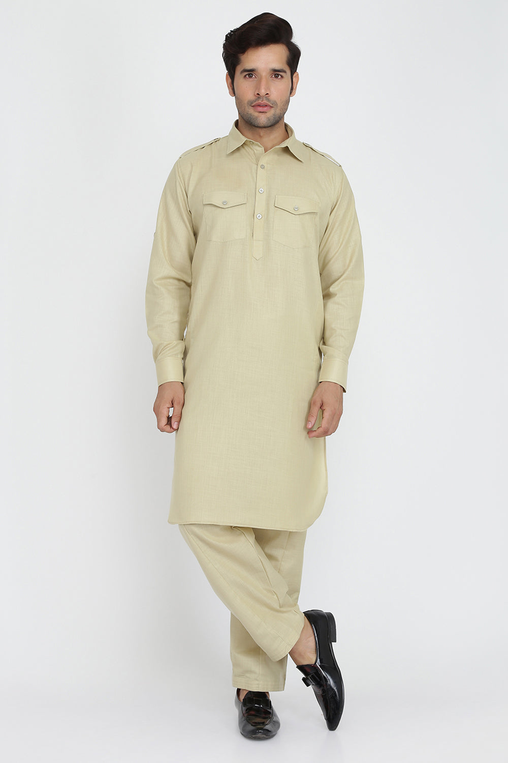 Mens Cotton Pathani Suit Set