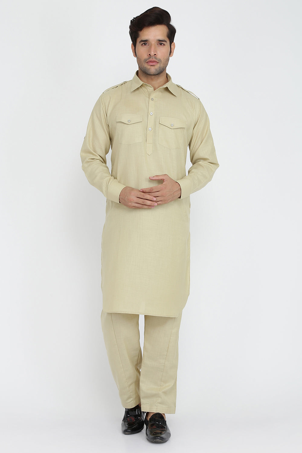 Mens Cotton Pathani Suit Set