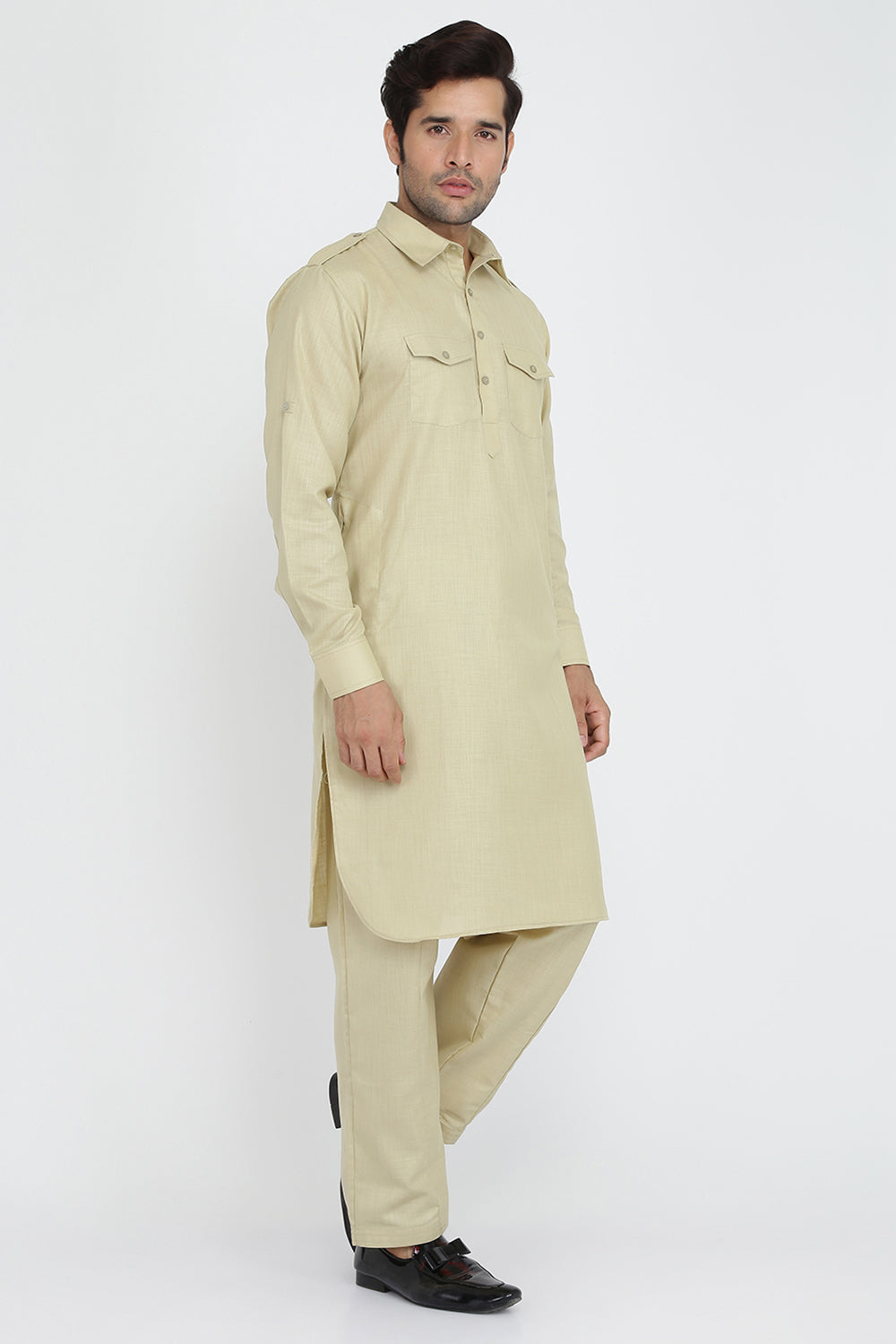 Mens Cotton Pathani Suit Set