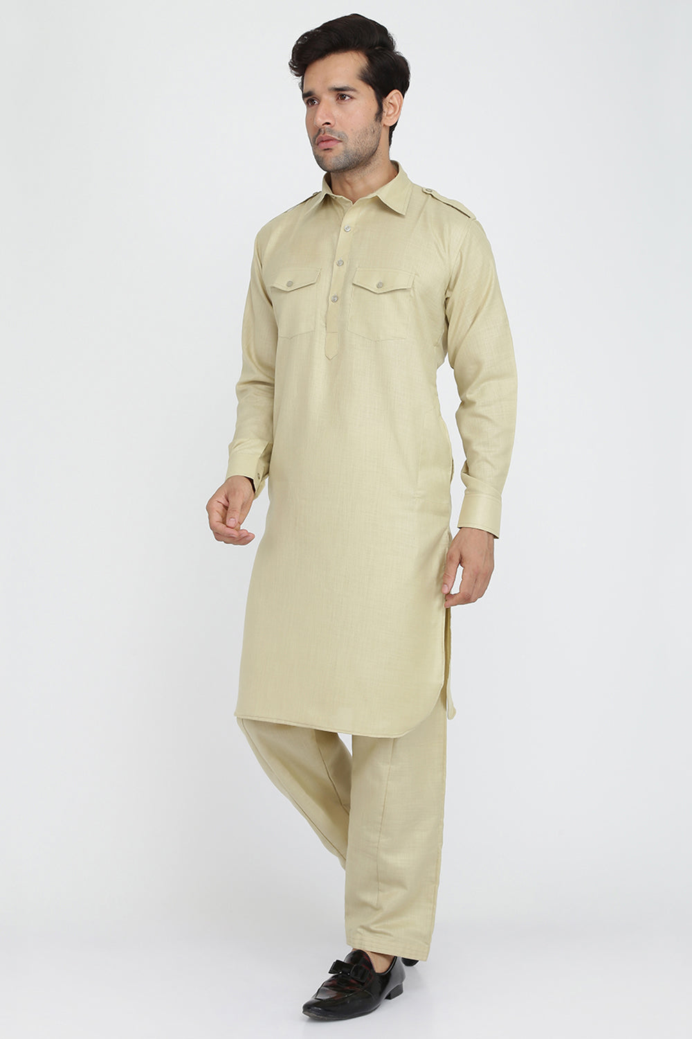 Mens Cotton Pathani Suit Set