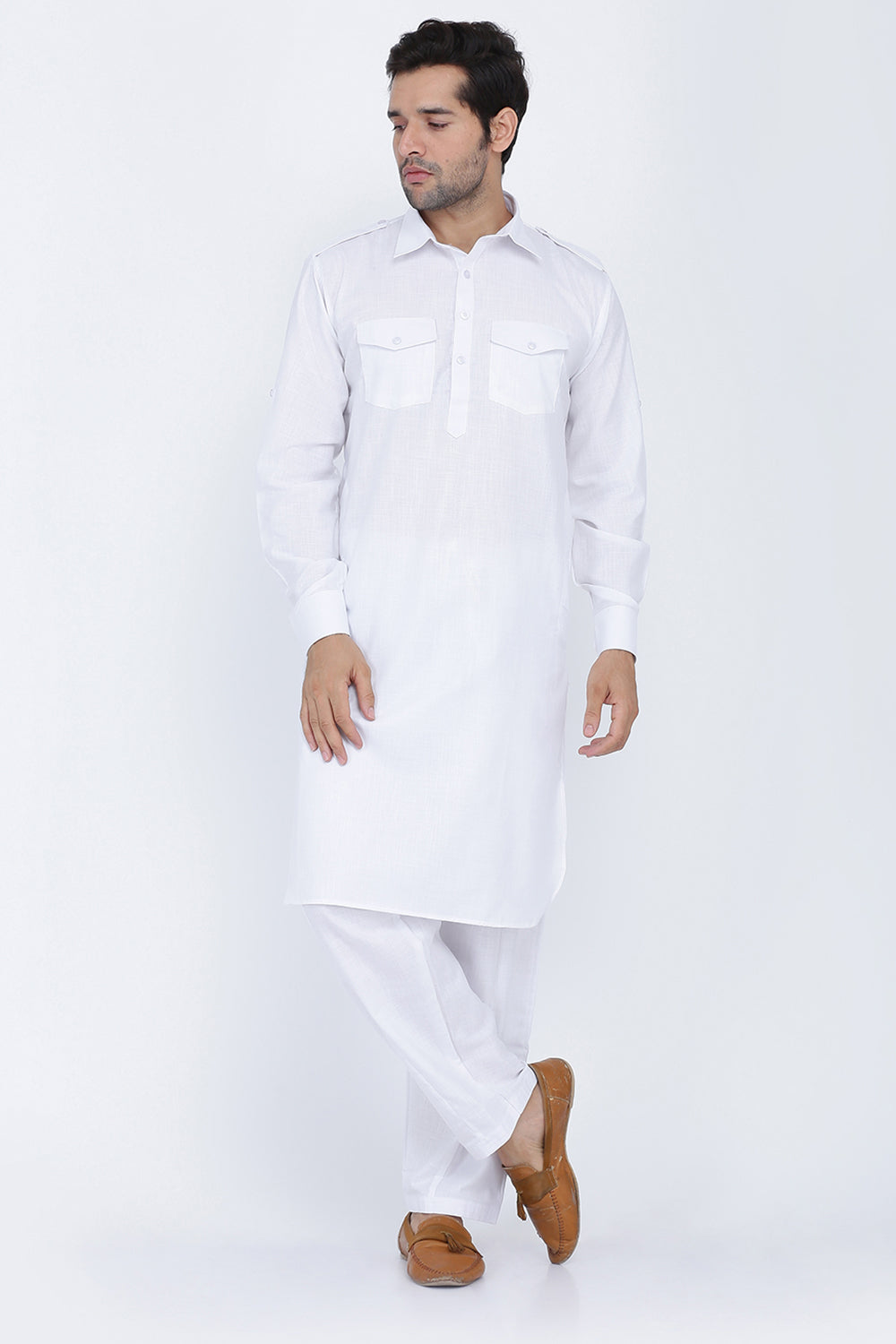 Mens Cotton Pathani Suit Set