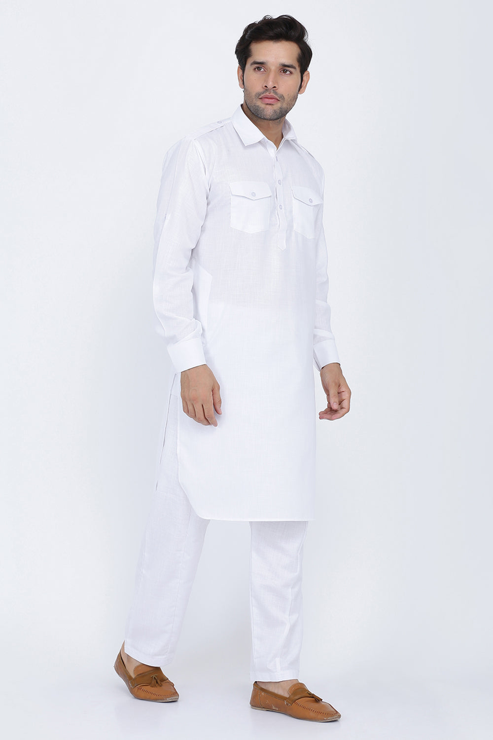 Mens Cotton Pathani Suit Set