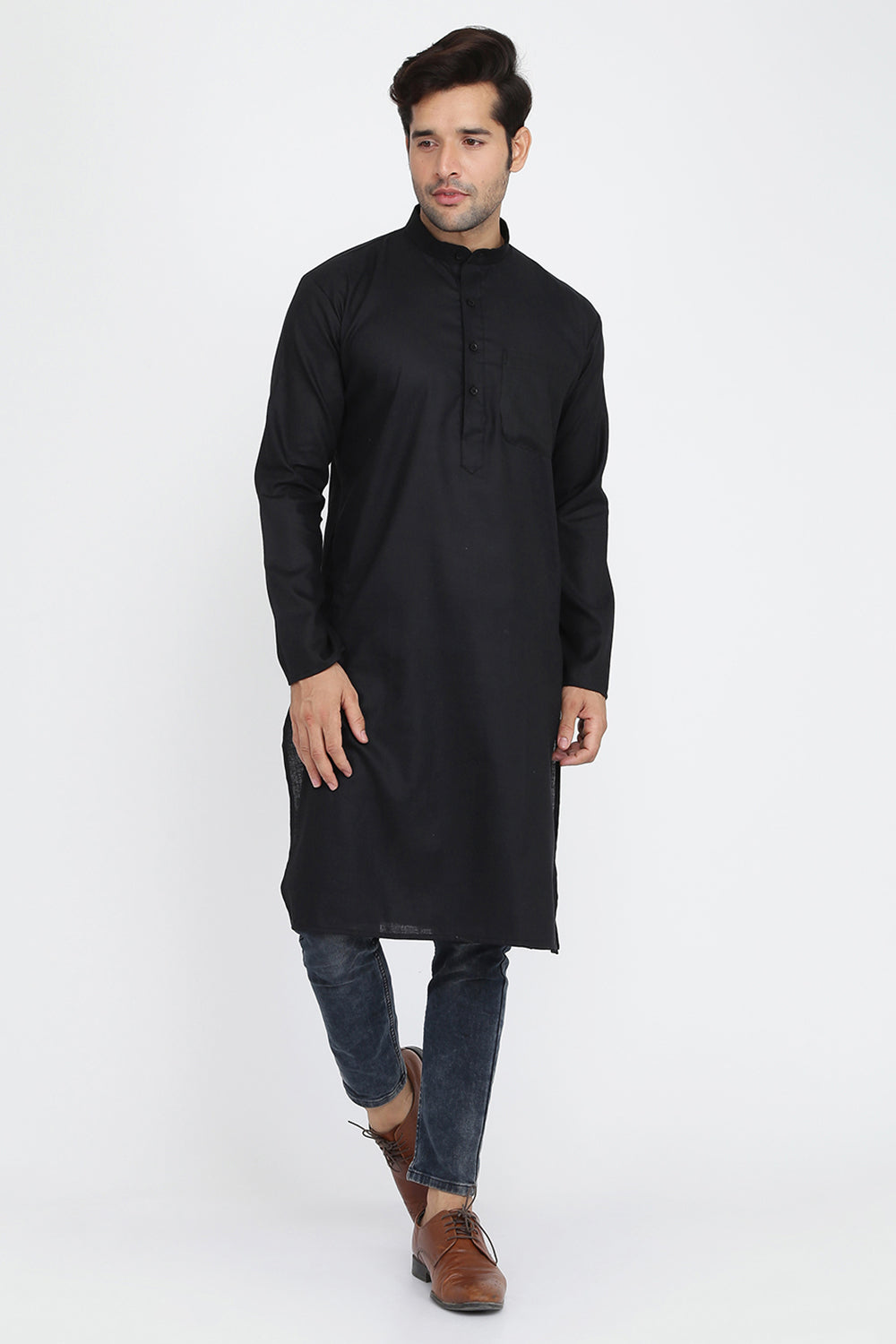 Mens Mandarin Collar Casual Kurta