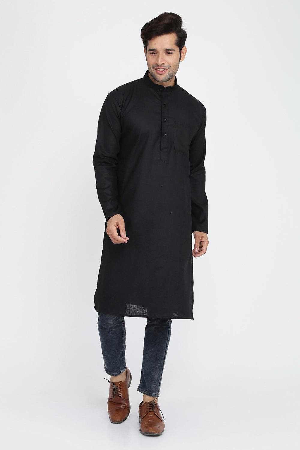 Mens Mandarin Collar Casual Kurta