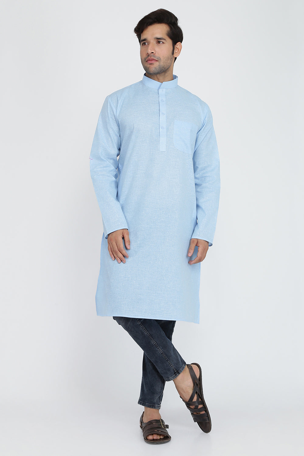 Mens Mandarin Collar Casual Kurta